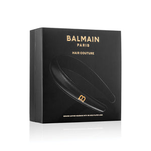 Balmain Black Puffed Leather Headband